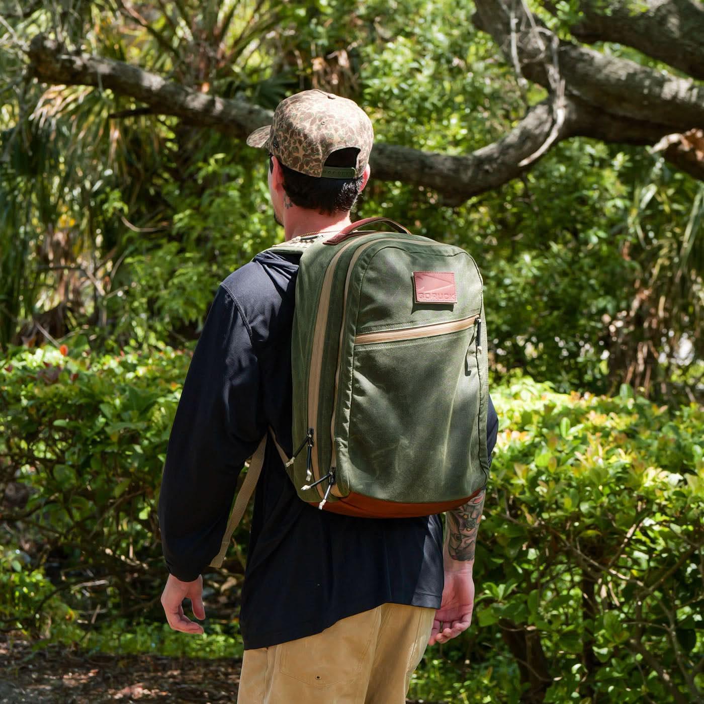 Double Compartment Bullet Ruck - Heritage Waxed Canvas - 18L - Image 2