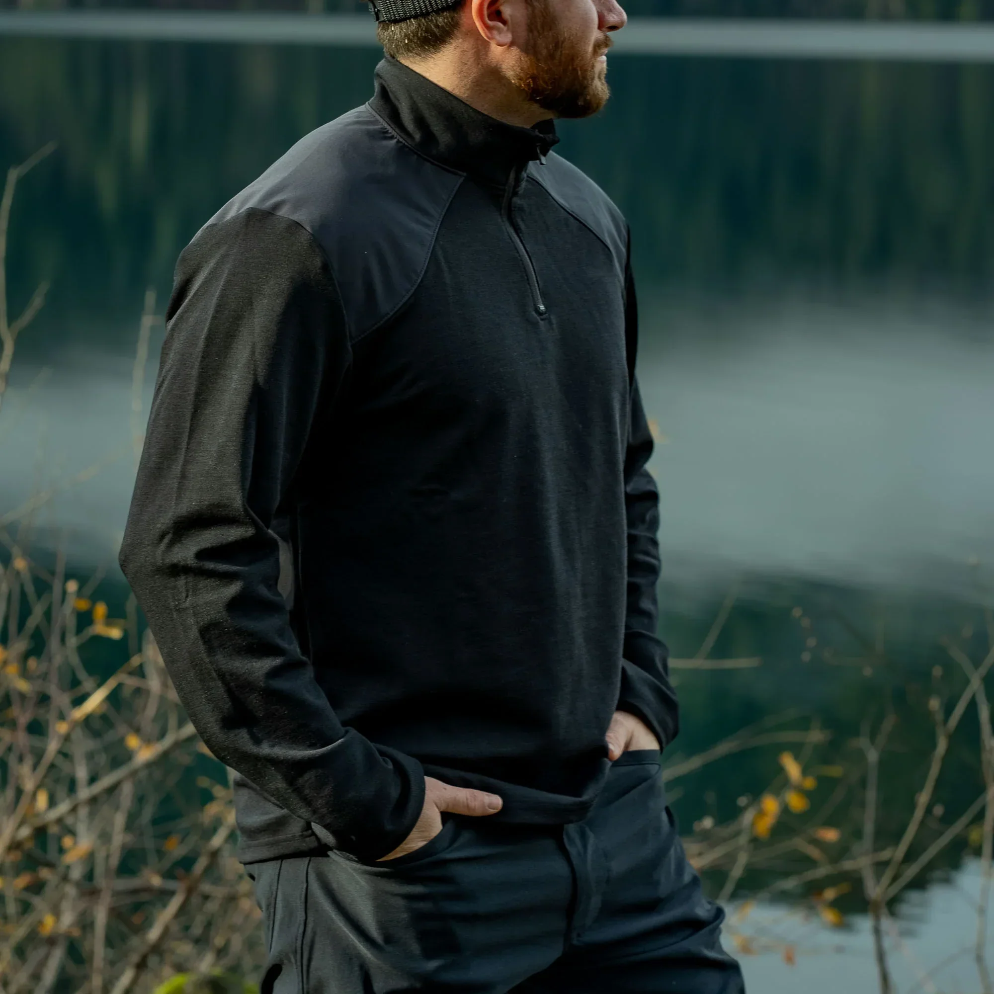 Men's Heavy Commando Quarter Zip - Merino Wool - Image 3